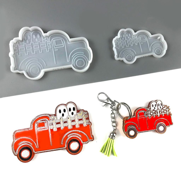 Diy Shiny Glossy Ghost Truck Keychain Mold Charms Mould Resin Epoxy Jewelry L