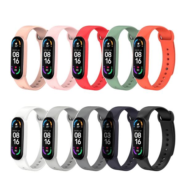 Färger Rem för Mi Band 6 Silikon Armband Armband Ersättning Orange