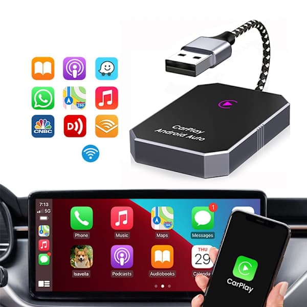 2-in-1 langaton CarPlay- ja Android Auto -sovitin