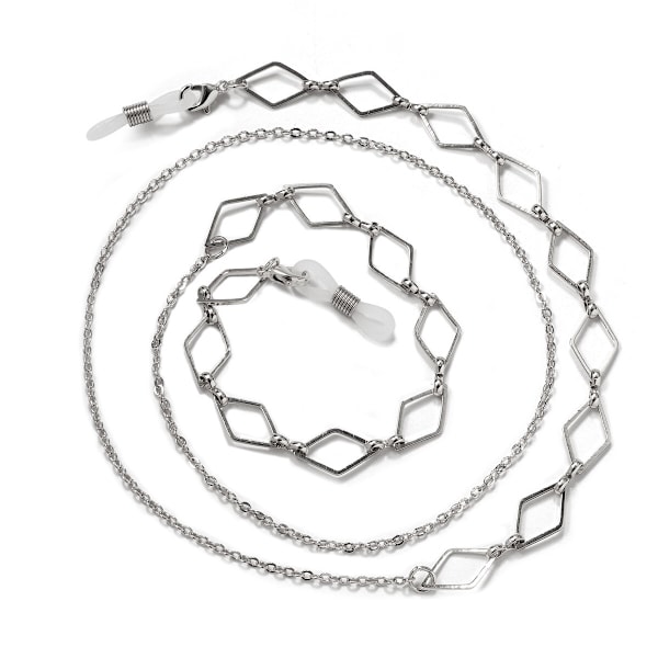 Slittålig Glasögon Kedja Senilsnöre Silver Silver RUND
