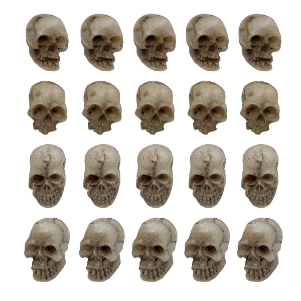 20 st Skull Ornament Utsökt realistiskt syntetiskt harts Mini Skull figuriner för foto Pr