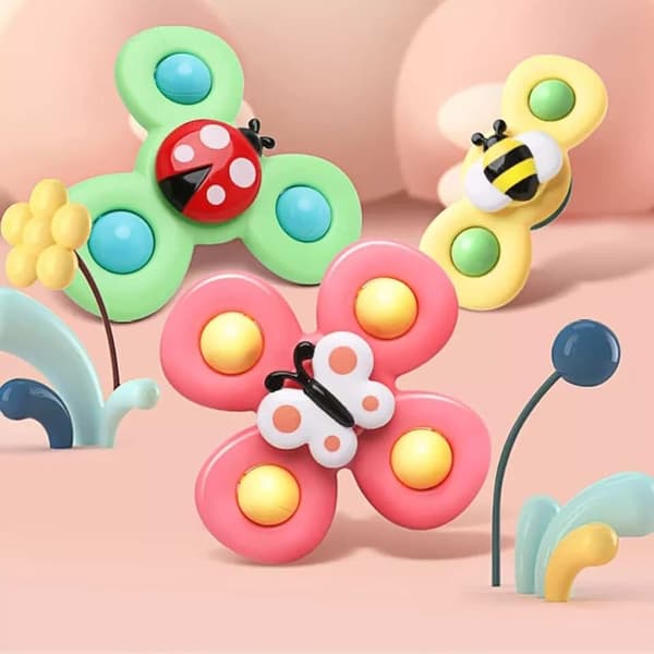 Fidget Spinner med Sugekopp for Barn - Snurrende Leke Multicolor multifärg