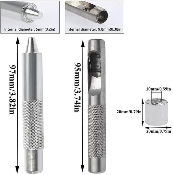 Öljettkit med öljetter, 100 set öljetter 12mm, reparationskit för presenning