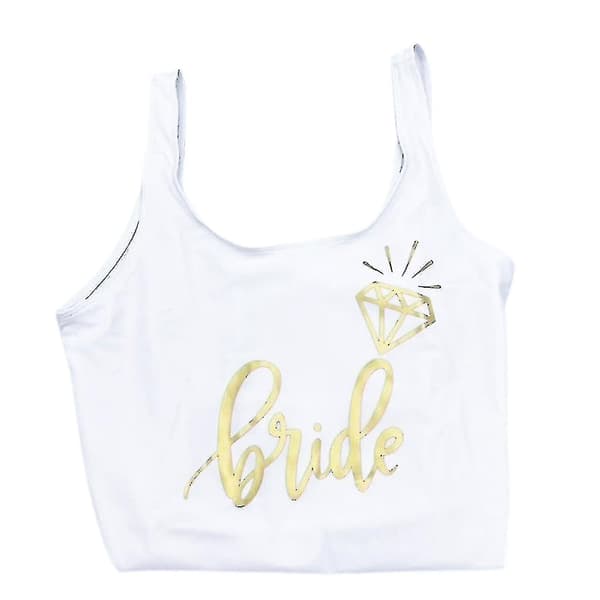 Baddräkt Bride Amp; Brudbaddräkt Strandkläder för kvinnor White Bride Gold Lettering White Bride Gold Lettering XL