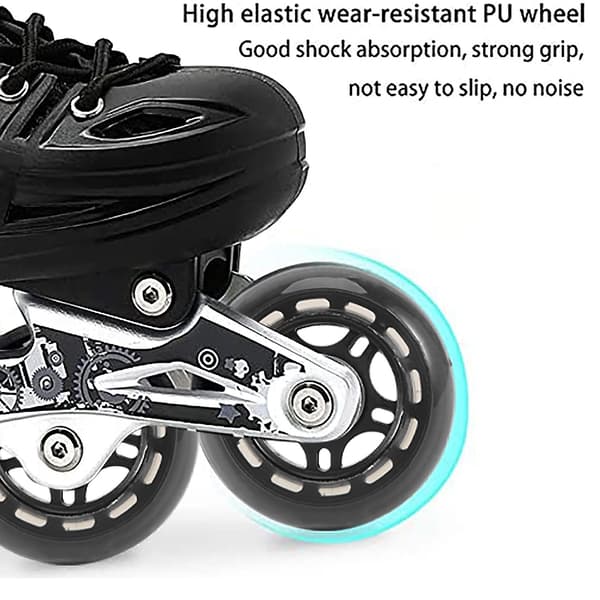 4-pak Inline Skate Hjul Indendørs/Udendørs Erstatningshjul med Kuglelejer 70mm, Sort