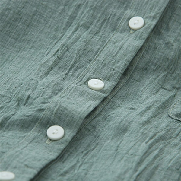 Kvinnor Höstöverdelar Linne Button Down Lös Casual Career Shirt L Khaki Khaki XL