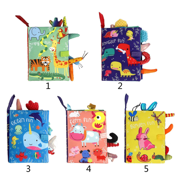Tidiga pedagogiska inlärningsböcker för babypojkar och flickor Present Crinkle Soft Books Whale