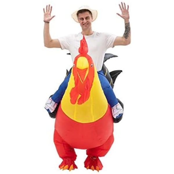 Uppblåsbar Dräkt Uppblåsbar Kycklingdräkt för Fest Halloween Jul Cosplay VuxenstorlekF&Q adult adult plain red