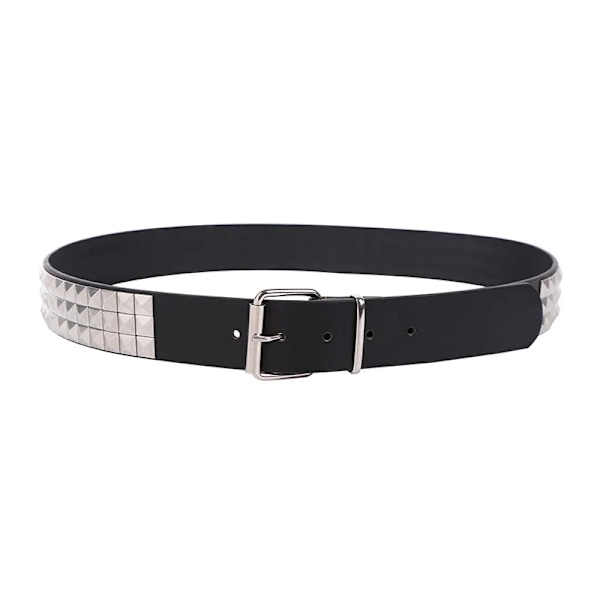 Glänsande Pyramid Mode Nitbälte Dubbbälte för män och kvinnor Punkrock med nålspänne Black belt Black  belt 105CM