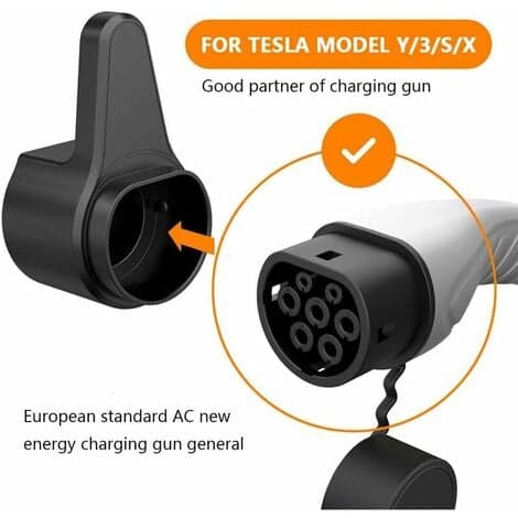 Type 2 ladekabelholder Sikkerhetsdesign Lader Type 2 Wallbox EV Ladekabelholder Sterk ABS Bil Ladekabelholder - Svart