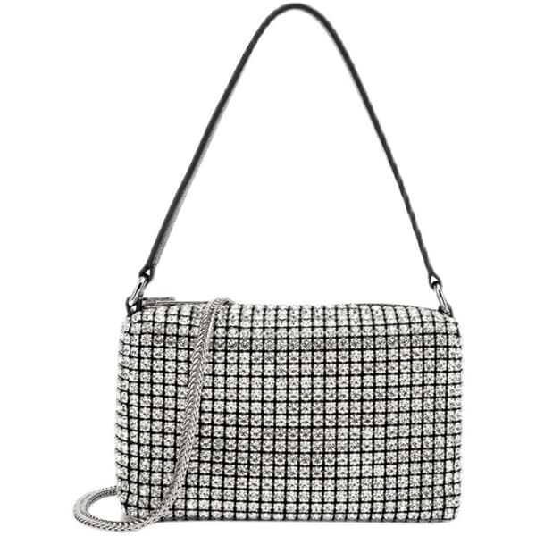 Rhinestone cross bag för kvinnor, glittrande kristallväska, glänsande aftonkoppling
