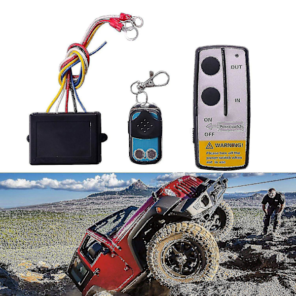 12v 12volt 50ft Trådløs Vinsj Fjernkontroll Sett