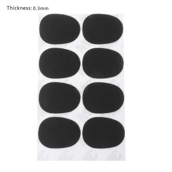 8 st/ Set Diskant/Alt/Tenorsaxofon Klarinett Munstycke Patches Kuddar 0,3 mm Svart 0.3mm