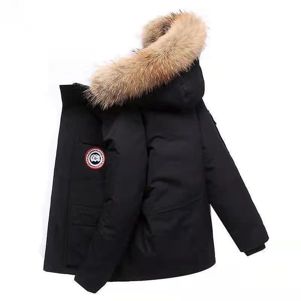 Vinterhuva för män Quiltad dunjacka Casual Tooling Coat qd best black black l