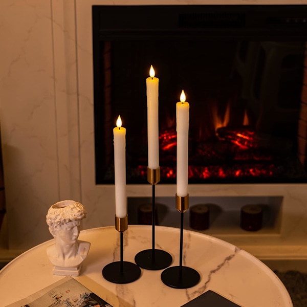 Äkta vax flamlös LED-ljus med timer, droppfri batteri