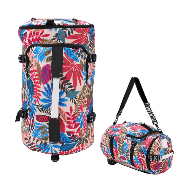 Tryckt Ryggsäck Polyester Stor Kapacitet Multifunktionell Friluftsliv Resväska Färg Lönnlöv 1.5