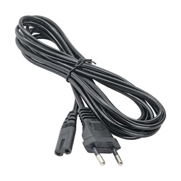 Strømkabel 2-pinsstift IEC C7/CEE 7/16 Europlugg 3,0m