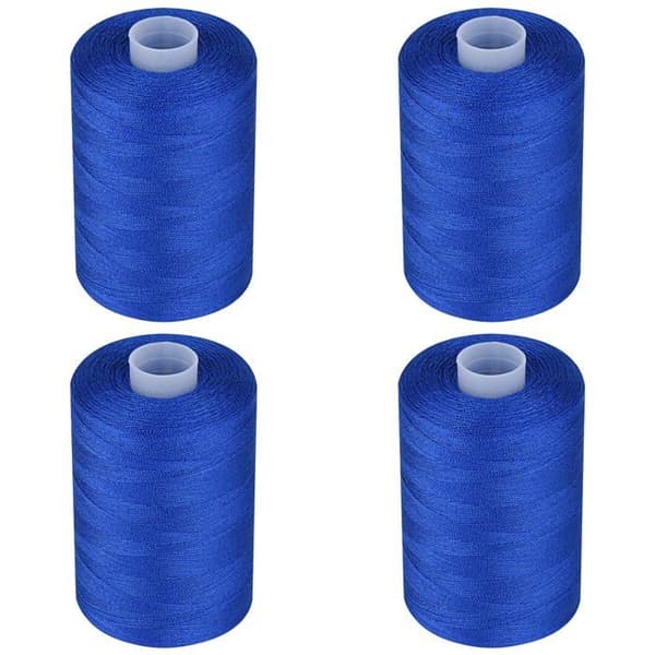 Universel sytråd - SONGHUI - 4 spoler - 100% polyester - 1.000 yd/spole (~914 m) - Blå Blå