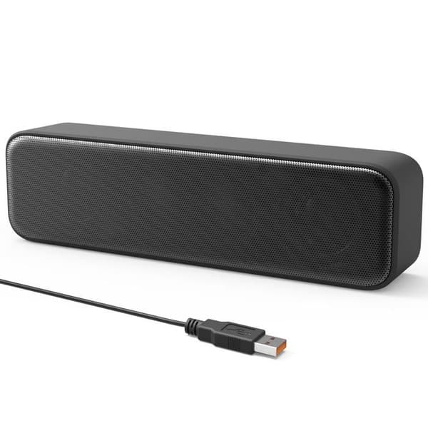 [Förbättrad version] Datorhögtalare, USB Plug & Play, mini-ljudbar, kraftfullt stereoljud