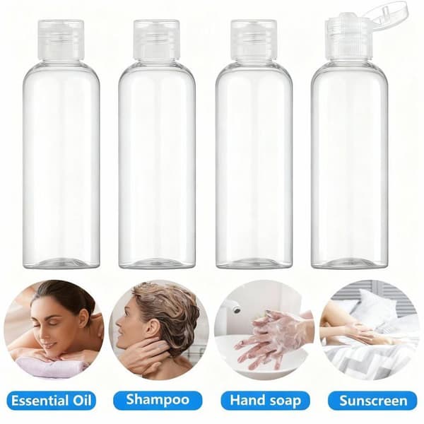 Set med 4 delar: Reseflaskor på 100 ml (3,4 oz) godkända av TSA — För toalettartiklar