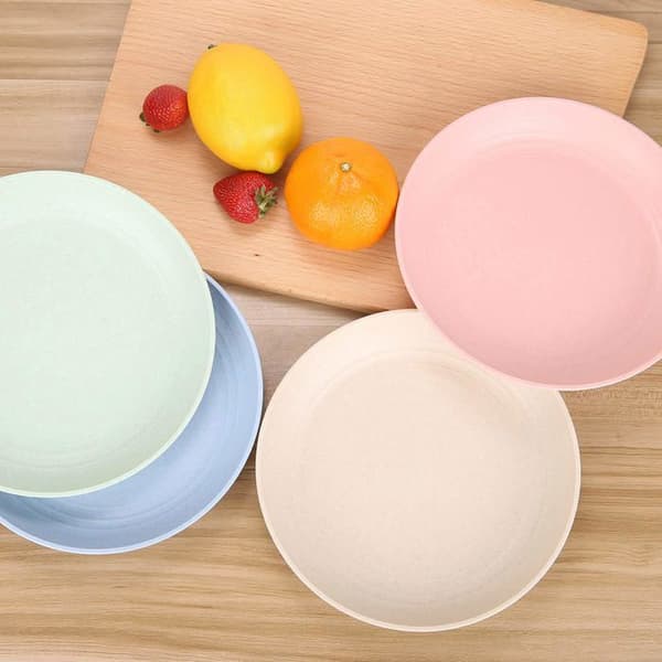 Tallrikar - SONGHUI - 7,8 tum - Vetestrå - Oförstörbara - Set om 4 (20 cm) grön