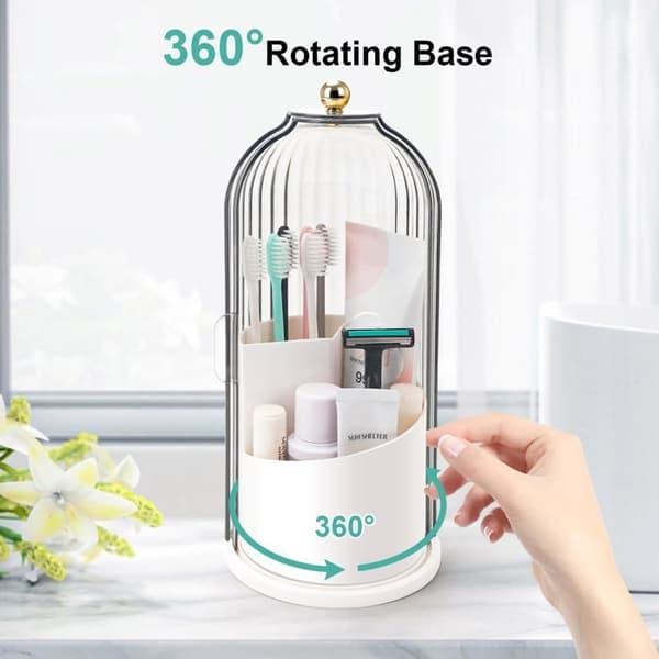 Tandborsthållare - SONGHUI - glidlock - 3 fack - 360° svängbar - ABS