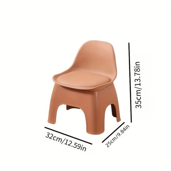 Barnpall - VÄXA - Rund - Plast - Ergonomisk ryggstöd - Polstrad sits Grå