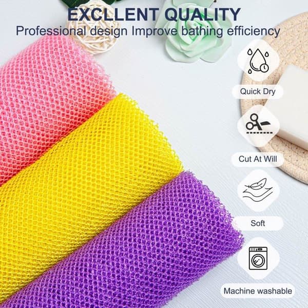 Kroppsskrubb - SONGHUI - Afrikansk skrubbduk 80x30cm - 100% nylon - Elastisk - Snabbtorkande