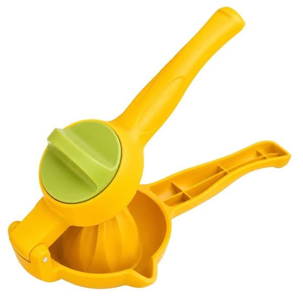 Manuell citruspress 2-i-1 för citroner (gul) har en dubbelverkande design.