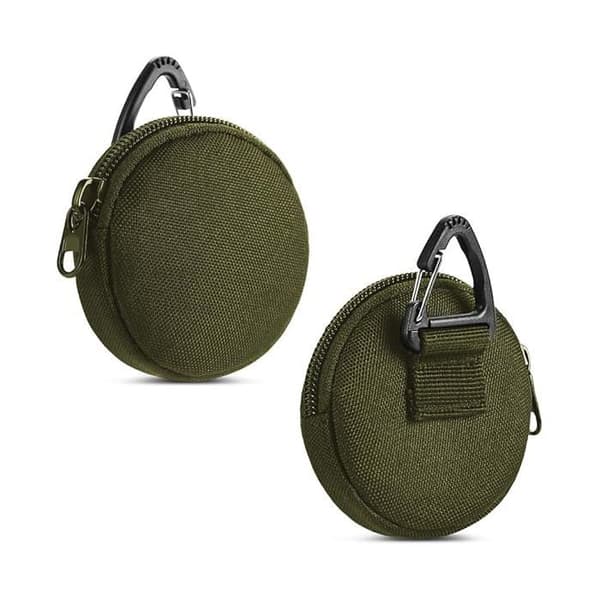 Kolikkopussi - EDC vihreä - Nylon 900D - Ø7,5 cm - Kiinnitettävä Grön