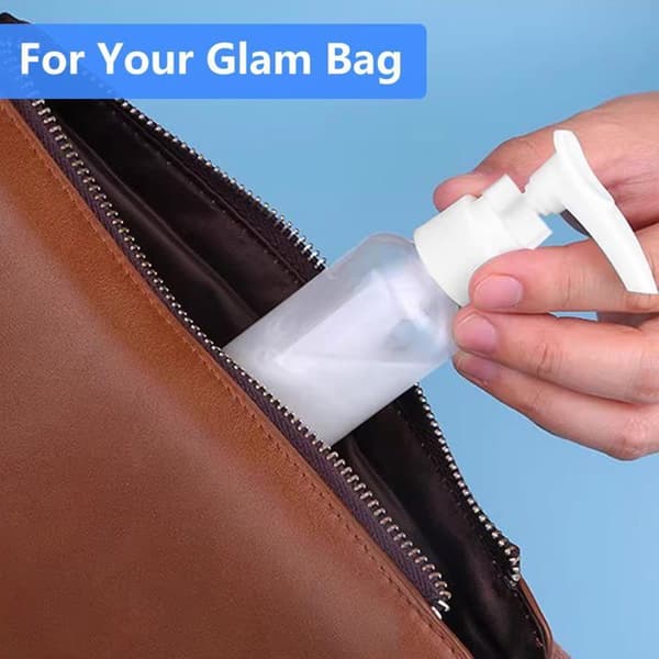 Set med 4 stycken: Flexibla reseflaskor på 100 ml (3,4 oz) — Godkända av TSA