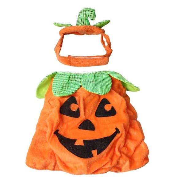 Pumpadräkt för husdjur – Halloween-hatt och cape för katt och cape för valp