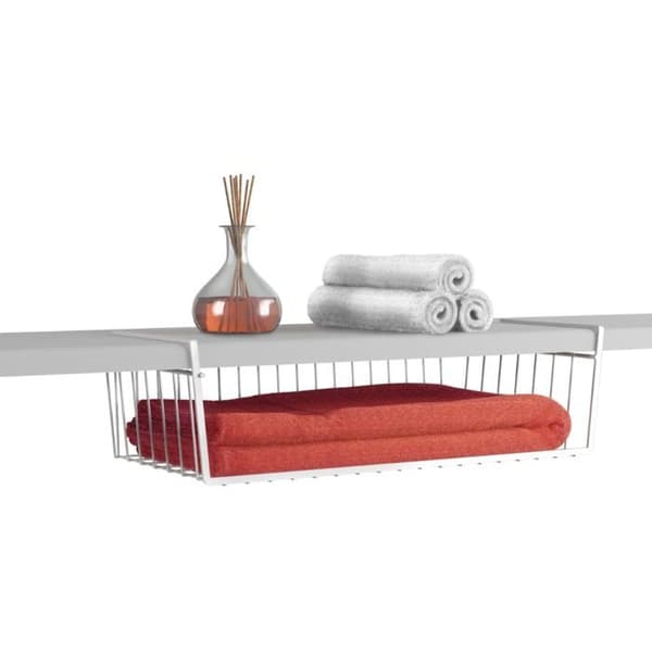 Hängande korg - SONGHUI - 30,5×24×10 cm - Vit - Plastbelagd metalltråd - Patenterad stapling Vit