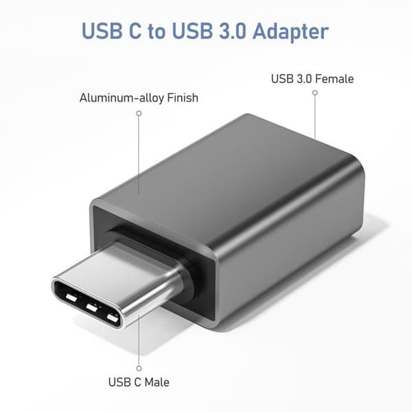Sæt med 3 USB-C til USB-adaptere, USB-C han til A hun 3.0 OTG adaptere til MacBook Pro/Air