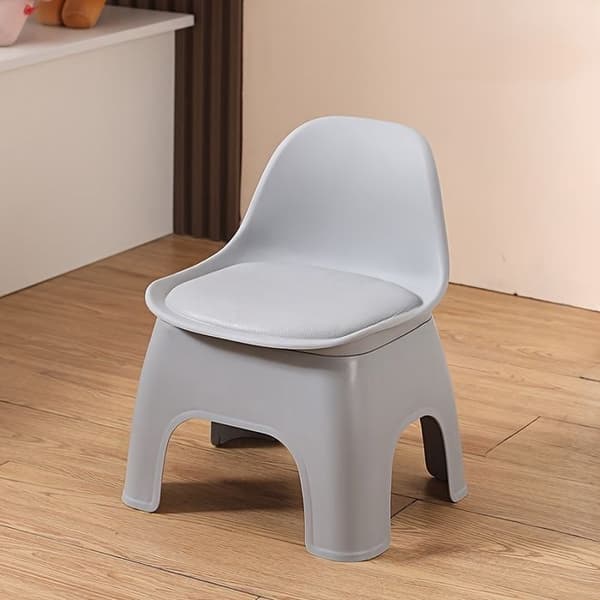 Barnpall - VÄXA - Rund - Plast - Ergonomisk ryggstöd - Polstrad sits Grå