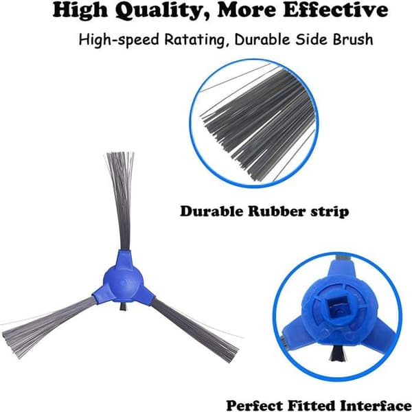 Sidebørster - SONGHUI - Kompatibel med RoboVac 11S/11S MAX/15T/30/30C - Pakke med 6 - Hår 52 mm - Klipsmontering