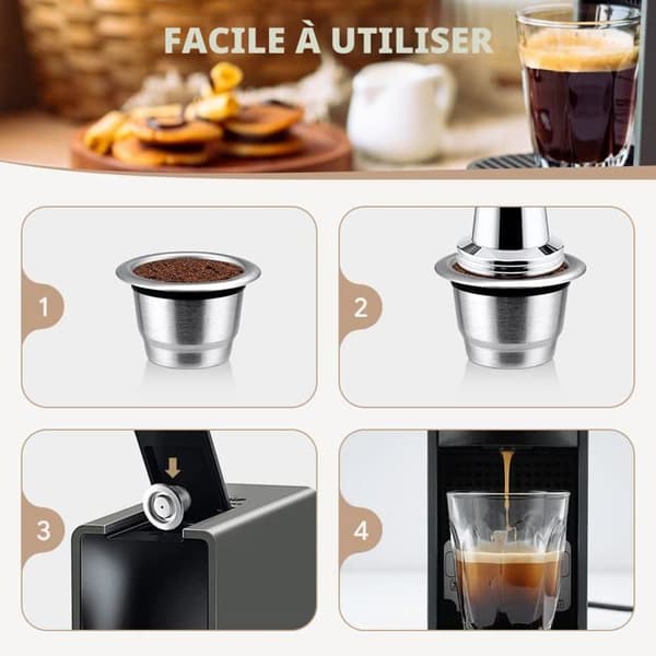 Genanvendelig kaffekapsel - SONGHUI - Universel model - rustfrit stål - 5 g - tætningsring
