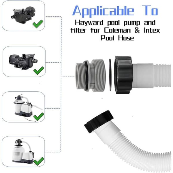 Poolslangeadapter - SONGHUI - Model 4560 - 38 mm - Kompatibel med Intex/Bestway/Coleman - ABS