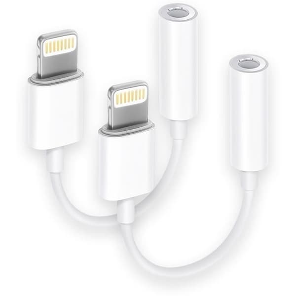 Lightning-adapter til 3,5 mm hovedtelefonstik (sæt af 2) — Adapter/konverter til lyd til iPhone