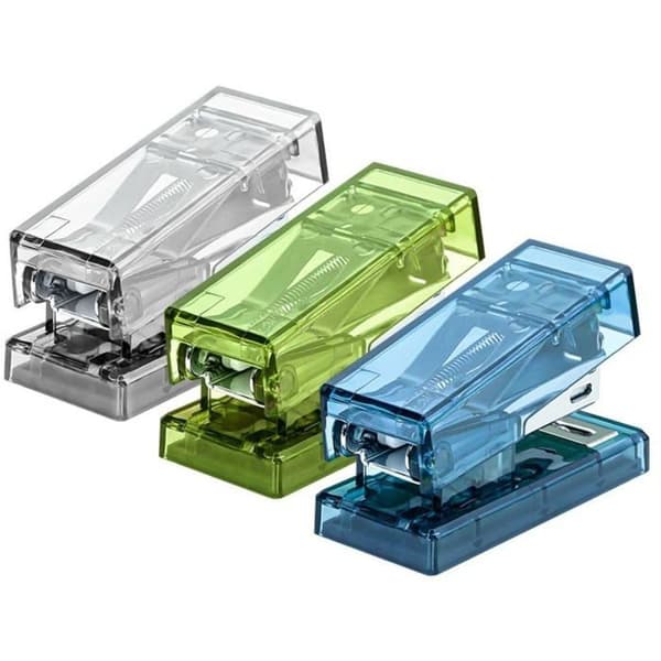 SONGHUI Mini häftapparat - Transparent vit (häftklamrar ingår)