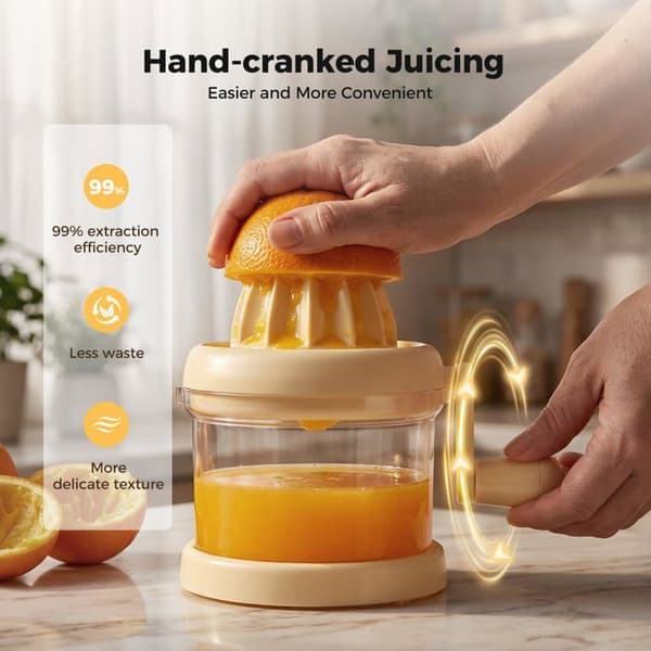 Veckpress — Multifunktionell manuell citruspress för apelsiner, gula citroner och lime.