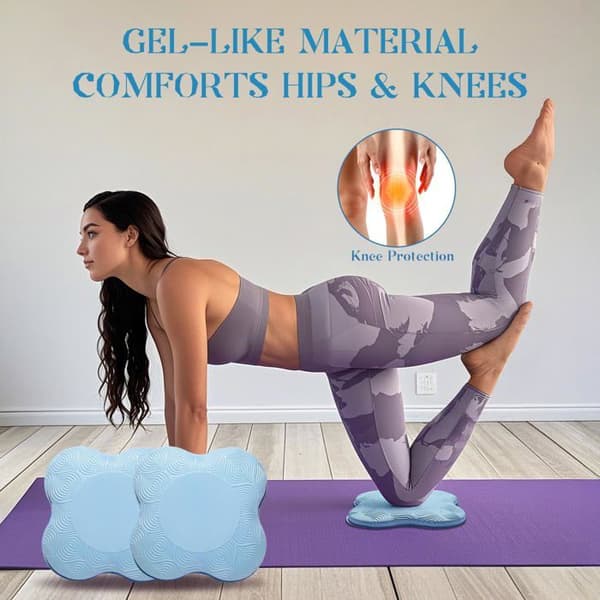 Yoga-kuddar för knän och armbågar (set om 2, blå) — Kuddar för Pilates och knäböjning