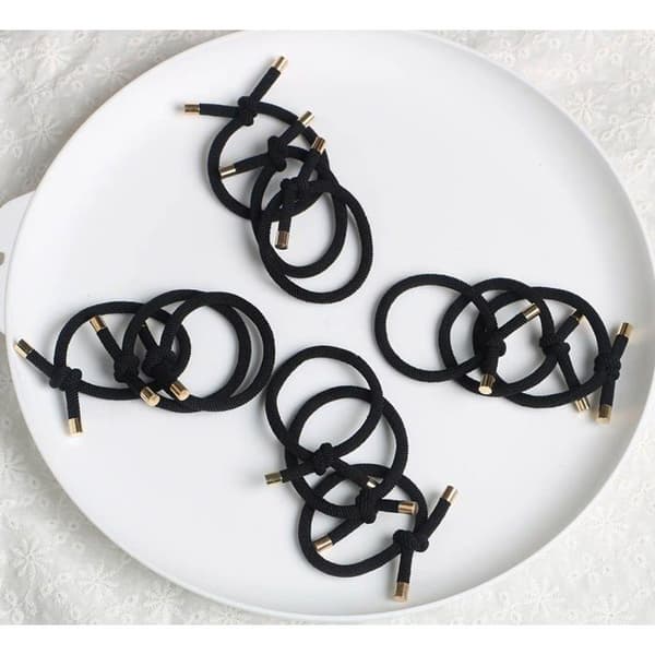 Hårsnoddar - SONGHUI - 12-pack - Svart - Nylon sammet - Ø 5 cm Svart