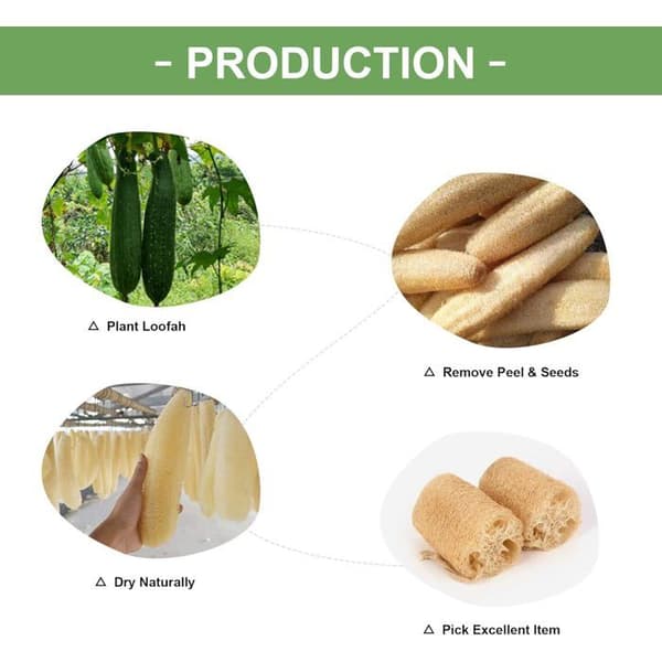 4 stk naturlige luffa brusesvampe, stor eksfolierende hel luffa svamp til daglig badning beige