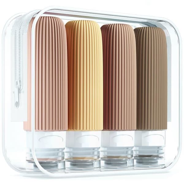 Reseflaskor i återanvändbart kit — TSA-godkända bärbara reseflaskor (4-pack)