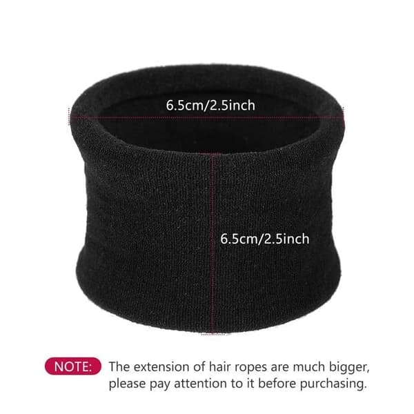 Hårsnoddar - SONGHUI - 20-pack - Bomull - Diameter 6,5 cm - Svart Svart