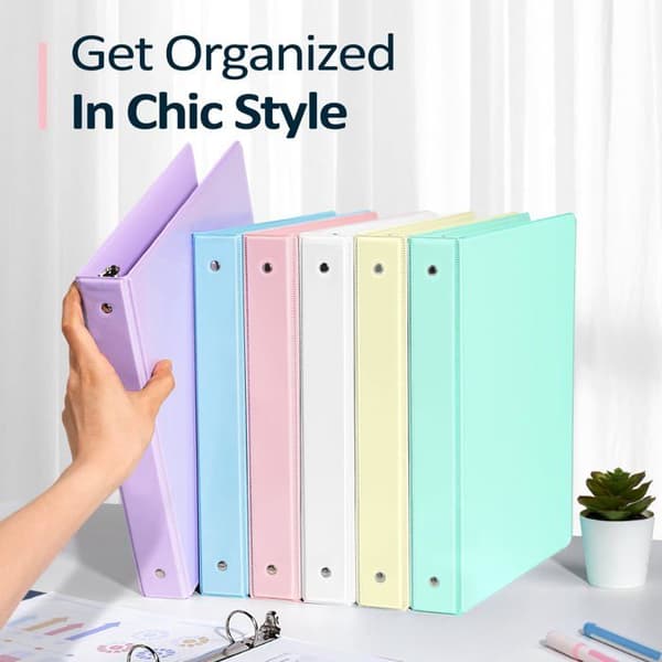 3-ring binder (2,5 cm / 1 in), anpassningsbart omslag, lavendelviolett, ultrahållbar, PVC-fri