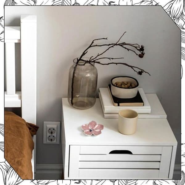 Keramisk smykkeskål / Opbevaringsskål — Elegant natbordstilbehør, ringholder (Rosa)