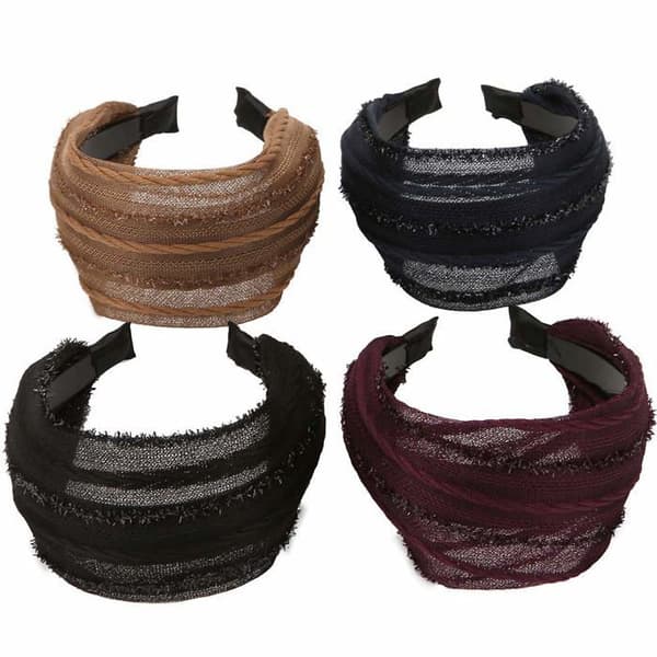 Sæt af 4 brede, stive og tandede bånd - SONGHUI - 4 stk. - 8 cm - Mesh & plastik - Skridsikre