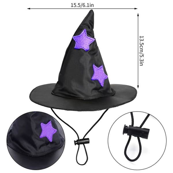 Halloween-kostume til kæledyr – Troldmandkostume til kat: et sjovt troldmandskostume til katte.